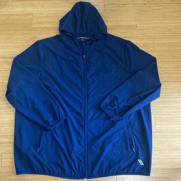 Men’s Navy Rain Jacket Windbreaker Sz 3XL - Picture 1 of 3